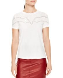 Sandro Lilou Lace-Inset Tee at Bloomingdales